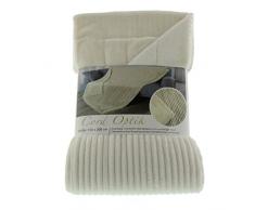 Gozze 40067-00-150200 Soggiorno e la Coperta Coccolata, Poliestere-Cotone, White, 150x200x5 cm