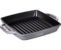 Staub 40511-729-0 Grill Pans Bistecchiera Rettangolare con Due Manici, 23 x 23 cm