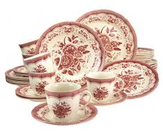 Creatable 19427 - Servizio di stoviglie con Fantasia vittoriana, 30 Pezzi, Colore: Rosa