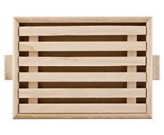 HOME Wood Tagliere Legno Pane con Griglia 38,5X25X2,2, Beige