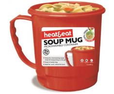 Heat & Eat - Tazza per Cottura a microonde, Colore: Rosso
