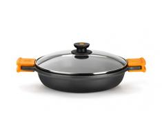 BRA Efficient - Padella bassa con manici in silicone, senza coperchio, 45 cm