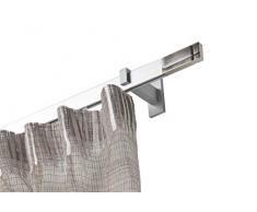 InCasa Binario per Tende 32x12mm, L. 140 cm. in Alluminio Satinato, con Supporti Lungo â Completo