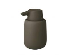 blomus Sono Dispenser di Sapone Liquido, Ceramica, plastica, Silicone, Grigio Asfalto, H 14 cm, T 9,5 cm, Ã 8,5 cm, V 0,25 L