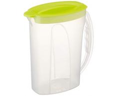 Rotho 1712905518Â Frigorifero Brocca 2Â L, Plastica, Trasparente/Verde Mela, 22.5Â x 10.5Â x 26.5Â cm