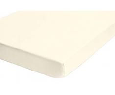 BibernaÂ âÂ Lenzuolo in flanella di cotone (2744), Lenzuolo con angoli jersey elasticizzato 100% cotone, molto morbido ed elastico per un letto singolo 90 x 190 cm a 100 x 200 cm, colore naturale, naturale, 90 x 190 cm