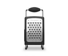 Microplane Grattugia Box 4 facce con mandolina laterale e tre lame per grattugiare: fine, ultra spessa e doppia lama media, lame in acciaio inossidabile