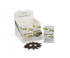 STAMFORD INC 37197 Incenso Basilico & Neroli Floreale, 15 Coni x 12 Confezioni, Nero, Taglia Unica