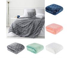 Eurofirany â Coperta Vanesa con Motivo Argentato a Nido dâApe, Federa per Cuscino, Coperta per Divano, Poliestere, Argento, 170 x 200 cm