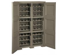 Tontarelli Omnimodus Armadio Porta Bottiglie 72 Ante Lisce, Plastica, Wengè, 79x47x125 cm