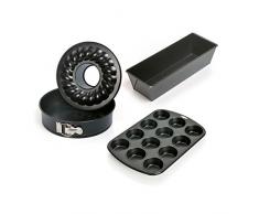 Kaiser Classic Bach forma 4Â pezzi set, Teglia con fondo tubolare Ã26Â cm, stampi per muffin Plumcake 30Â cm, per 12Â Muffins standard di Muffin Taglia Ã7Â cm, made in Germany con rivestimento antiaderente