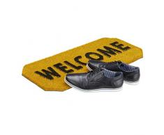Relaxdays 10021045_48 Tappeto Asciugapassi Zerbino Welcome, PVC, Giallo, 50 x 65 cm