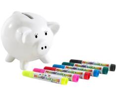 Playtastic NC1741 Maialino Salvadanaio, Ceramica, Bianco, 11 x 11 x 10 cm