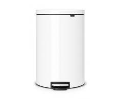 Brabantia Flatback Pattumiera a Pedale, in Metallo, 40 l, Bianco