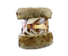 GÃ¶zze 40054-150200 Grande Plaid di Pelliccia, Poliestere-Cotone, Grey, 150x200x5 cm