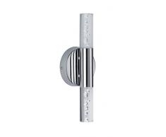 WOFI lampada da parete per Spa Line, 2Â luci serie Oasis colore 2Â x LED/5Â W, 10, 5Â x 32Â x 32Â cm, 3000Â K, 400Â lm, classe di consumo energetico A + vetro acrilico con bollicine decorazione bagno protezione IP44, cromo 4500.02.01.0044