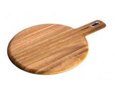 PRESTIGE momenti in Legno di Acacia Tagliere Rotondo con Manico, 35,6Â x 25,4Â cm -