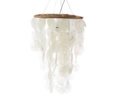 Naeve Leuchten 707923 Lampada a sospensione con decorazione a conchiglie, 45 x 30 cm