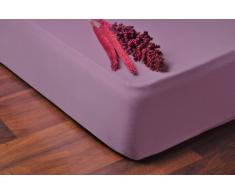 DecoKing Spannbettlaken Lenzuolo con Angoli, Cotone, Lila, 100 x 200-120 x 200 cm