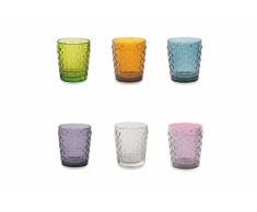 Villa dEste Home Tivoli Quadri Set Bicchieri Acqua, Multicolore, 6 unitÃ