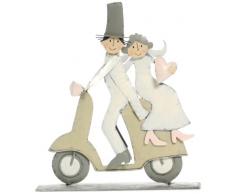 Jullar Decorazione per Torta Nuziale, sposi in Moto, Metallo, Multicolore, 1
