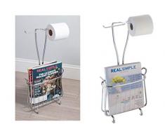 InterDesign Axis Portariviste e Asciugamani, Metallo, Argento, 5x5x5 cm