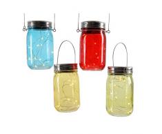 Glooke Selected LED Solar Glass Jar 4cls outd Variant Illuminazione, Multicolore, Unica