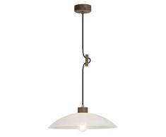 Brilliant 93610/35 - Lampadario a sospensione, in metallo/legno/vetro, quercia/bianco