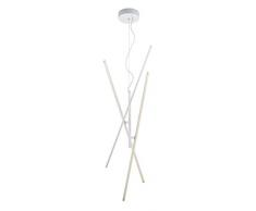 Trio Leuchten Tiriac - Lampadario a sospensione in metallo, 8,5 W, colore: Bianco opaco