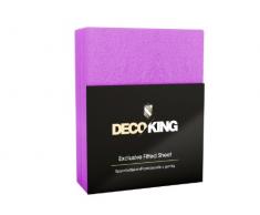 DecoKing Spannbettlaken Frottee Lenzuolo con Angoli, Cotone, Violett, 160 x 200-180 x 200