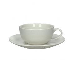 Tognana Confezione 2 Tazze Colazione con Piatto 300cc Victoria, Porcellana, Bianco