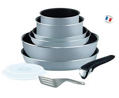 Tefal L2149602 Ingenio 5 Essential - Set di padelle e casseruole, 10 Pezzi, per Tutti i fornelli (Tranne induzione), Colore: Grigio
