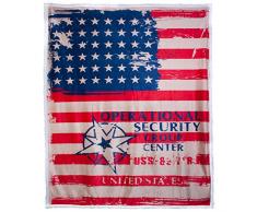 CelinaTex Quinta Coperta soffice Stampa con Motivi Double Face Finta Pelliccia di Agnello 150x200 cm Bandiera USA