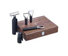 WMF baric Sommelier vino set, di 5Â teilig in legno Regia Box, Cavatappi, Schneider, Bottiglia di vino, da Giesser, levacapsule, Nero
