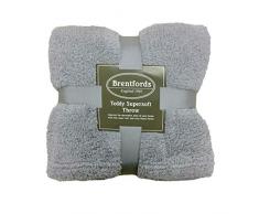 Brentfords Teddy Plaid in Pile, grey-125Â x 150Â cm, 100% Poliestere, Argento, Singolo