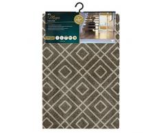 JVL Mega Zerbino Altamente Assorbente Lavabile in Lavatrice, Design Piccolo Diamante, Marrone, Taglia Unica