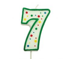 PME CA047 Candela Numero 7 Grande, Cera, Verde, 6.3 cm