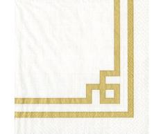 Caspari Entertaining 20-Pack Rive Gauche Luncheon tovaglioli, Colore: Verde Muschio Gold And White