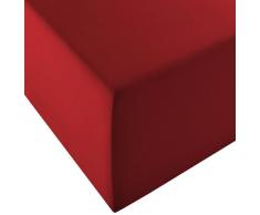 Lenzuolo Comfort XL-in Jersey,per materassi Standard e ad Acqua, Jersey, Rosso, 200 cm x 200 cm