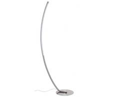 Briloner luci LED lampada a stelo, lampada ad arco, senza livelli dimmerabile, 1200 Lumen, Metallo, 12 W, in nichel opaco, 148 x 56 x 30 cm, metallo;plastica