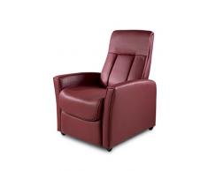 Stones Alessandra Poltrona Reclinabile, Finta Pelle, Bordeaux, 63x80x94 cm