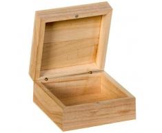 Artemio VIBB25 Scatola Quadrata, Legno, Beige, 10 x 10 x 5 cm