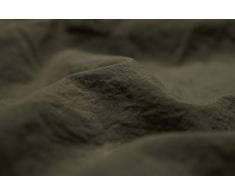 L1NK STUDIO Federe Cuscini Letto Cotone 45x155 per Letti di 135 cm (100% Cotone) (Percalle 200 Fili) Oliva