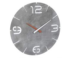TFA Dostmann Orologio da Parete radiocontrollato Contour, Ben leggibile, calcestruzzo, Effetto Cemento, Ã 350 x (H) 35 mm