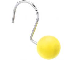 AmazonBasics - Ganci per tenda da doccia, a forma di sfera, colore giallo, 9 UnitÃ 