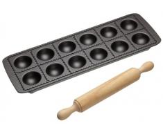 Kitchen Craft Italian Collection, Stampo Antiaderente per Ravioli con matterello
