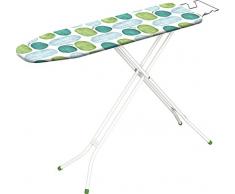 Gimi Jean ASSE da Stiro, con Poggiaferro in Griglia, Regolabile in Altezza, Piano 110 x 33 cm, Metallo, Bianco, 133.5 x 33 x 90 cm