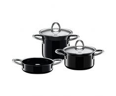 Silit 13242212 Mini Max Set di 3 Pentole, Nero