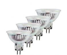 Mueller della luce 400283Â _ Set a +, 4Â pezzi Retro della lampada LED riflettore sostituisce 31Â W, Vetro, 6Â Watts, GU5.3, Argento, 5Â x 5Â x 4.6Â cm