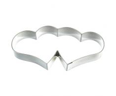 DECORA Tagliapasta Due Cuori, Acciaio, Argento, 9 x 14 cm